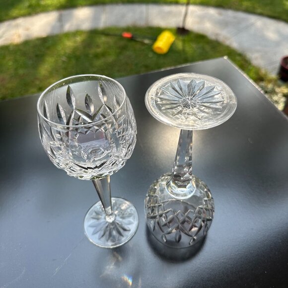 #3007 VINTAGE WATERFORD LISMORE HOCK  RED WINE SET OF 2ea - Picture 1 of 12